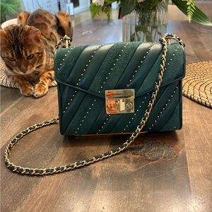 Michael Kors Green Quilted Crossbody Bag